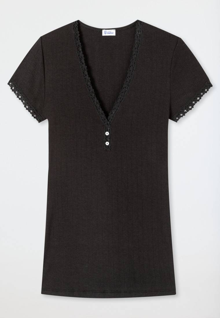 Schiesser Shirt kurzarm schwarz - Revival Agathe Jubiläumsangebot