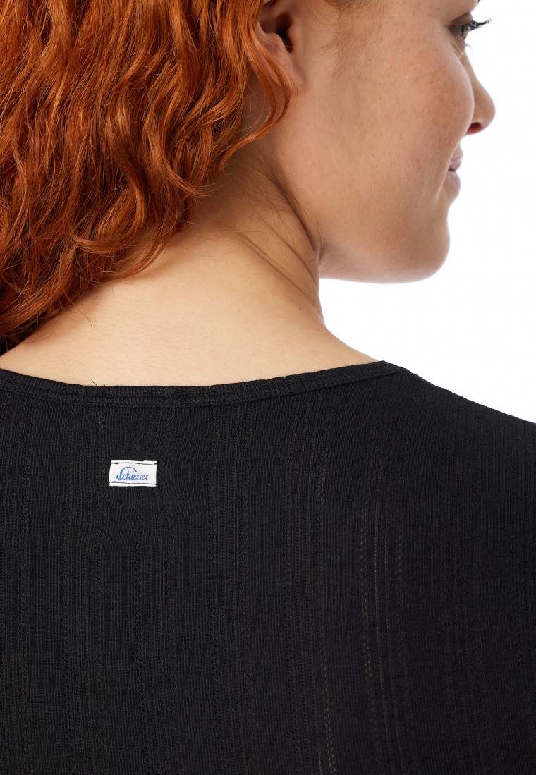 Schiesser Shirt kurzarm schwarz - Revival Agathe Jubiläumsangebot