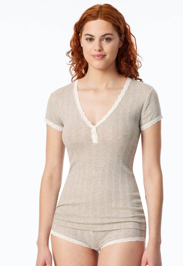 Schiesser Shirt kurzarm grau meliert - Revival Agathe Zeitlich begrenztes Angebot