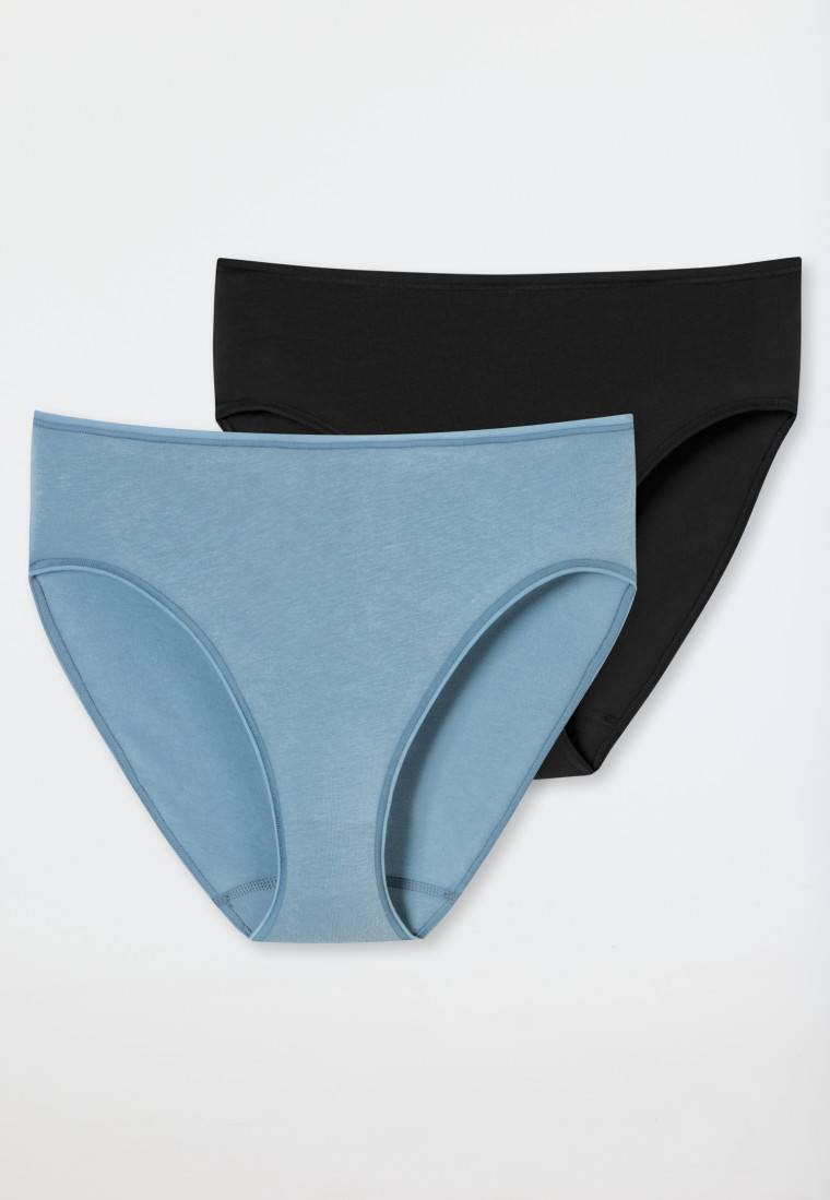 Schiesser Slips 2er-Pack Organic Cotton schwarz/graublau - 95/5 Tiefpreis