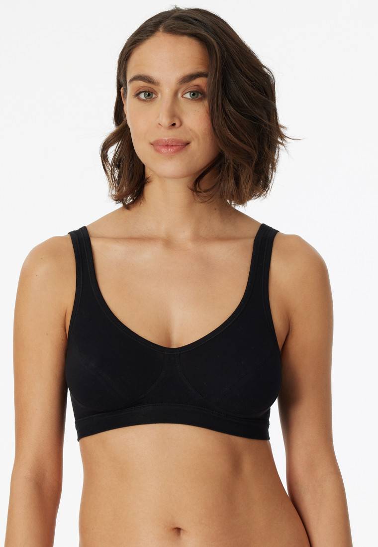 Schiesser Bustier 2er-Pack mit Cups Organic Cotton schwarz - 95/5 Letzte 3 Tage