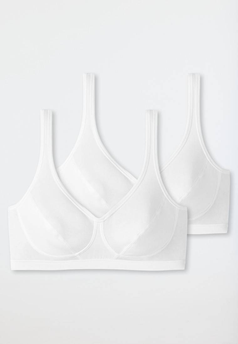 Schiesser Bustier 2er-Pack mit Cups Organic Cotton weiß - 95/5 Zeitbegrenzte Promotion