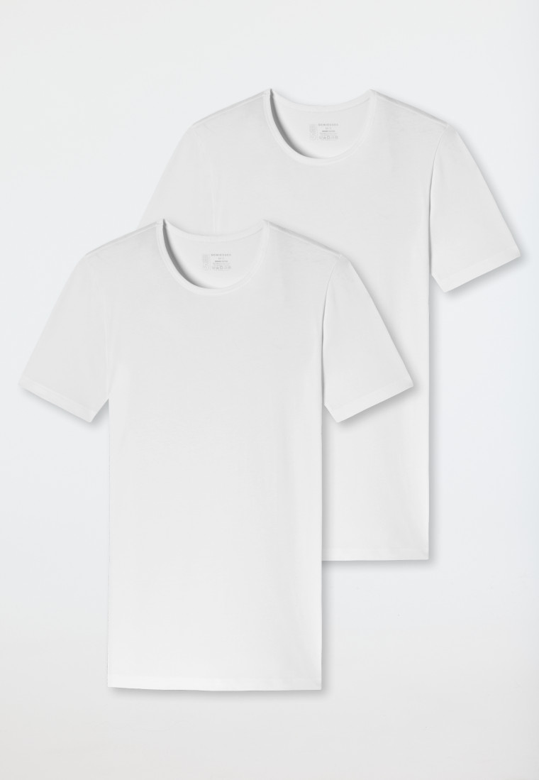 Schiesser Shirts kurzarm 2er-Pack Organic Cotton Rundhals weiß – 95/5 Auslauf