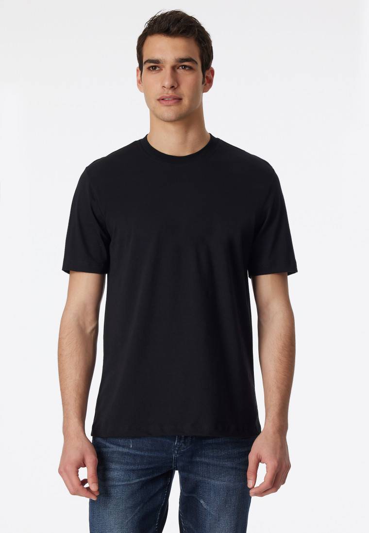 Schiesser Shirt kurzarm Jersey 2er-Pack rundhals schwarz - American T-Shirt Angebote