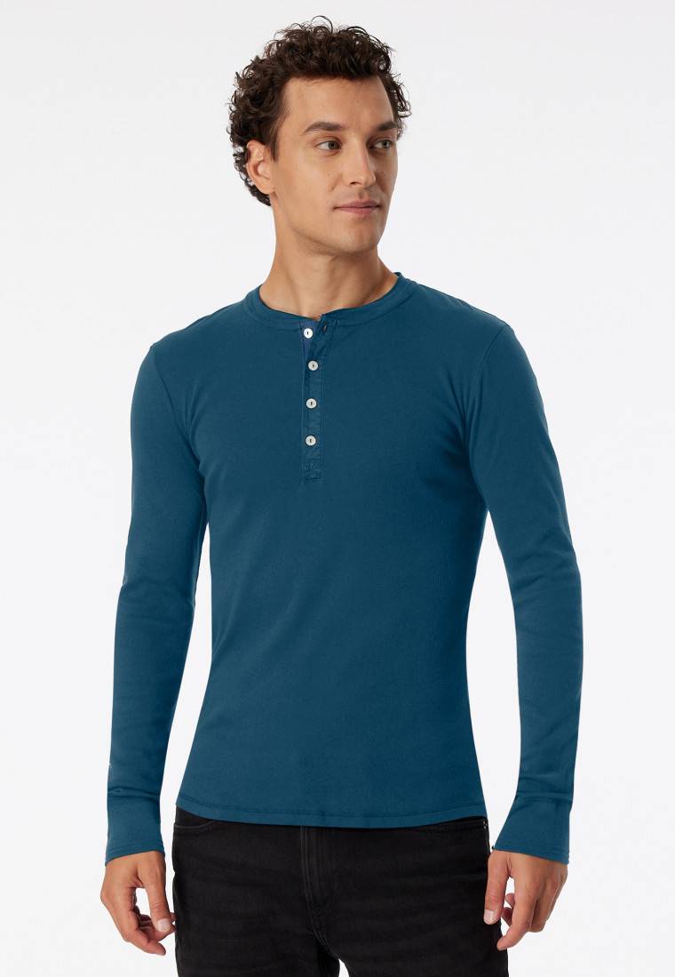 Schiesser Shirt langarm jeansblau - Revival Karl-Heinz Blitzverkäufe