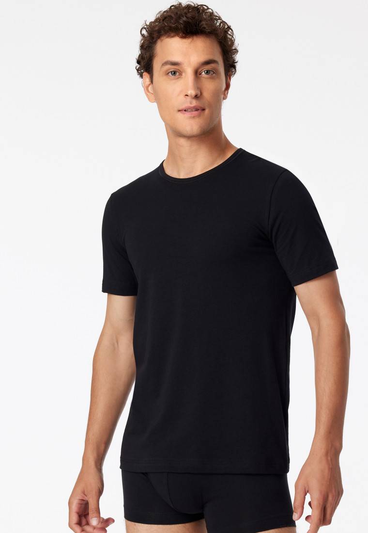 Schiesser Shirts kurzarm 2er-Pack Organic Cotton Rundhals schwarz - 95/5 Rabatt