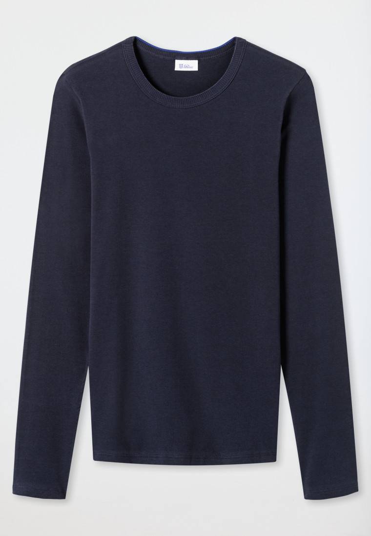 Schiesser Shirt langarm dunkelblau - Revival Ludwig Flash Sale