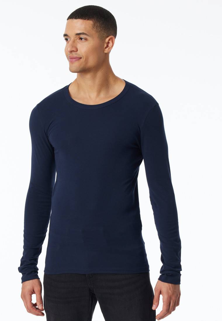 Schiesser Shirt langarm dunkelblau - Revival Ludwig Flash Sale