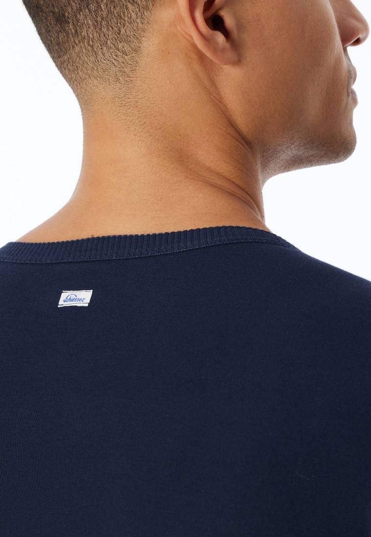 Schiesser Shirt langarm dunkelblau - Revival Ludwig Flash Sale