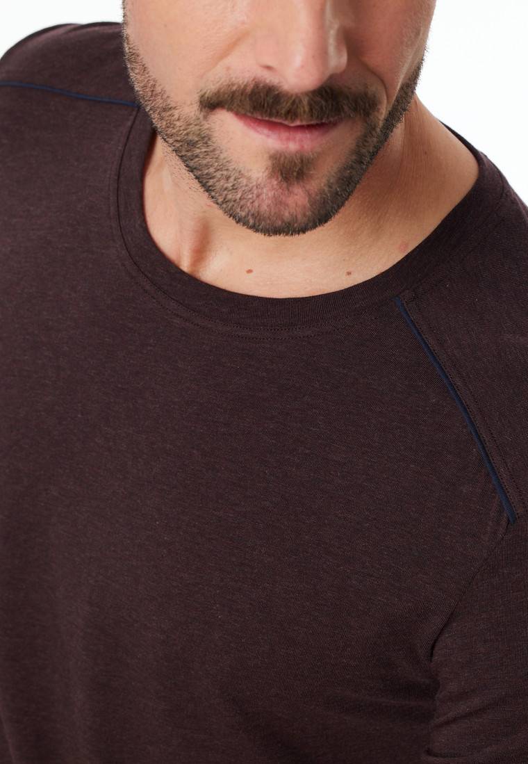 Schiesser Shirt langarm braun meliert - Comfort Fit Preisnachlass