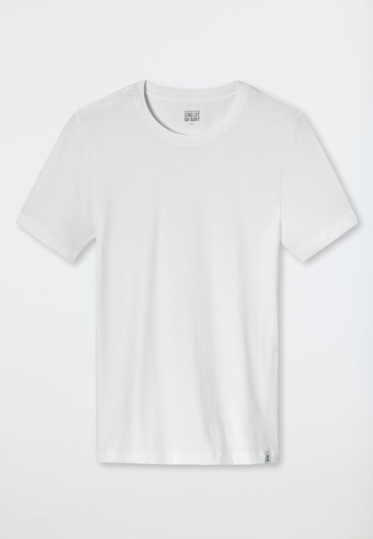 Schiesser Shirt kurzarm Jersey elastisch rundhals weiß - Long Life Soft Saisonschlussverkauf