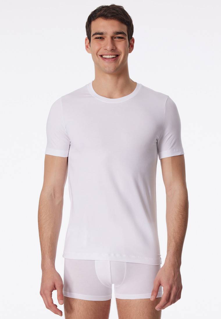 Schiesser Shirt kurzarm Jersey elastisch rundhals weiß - Long Life Soft Saisonschlussverkauf