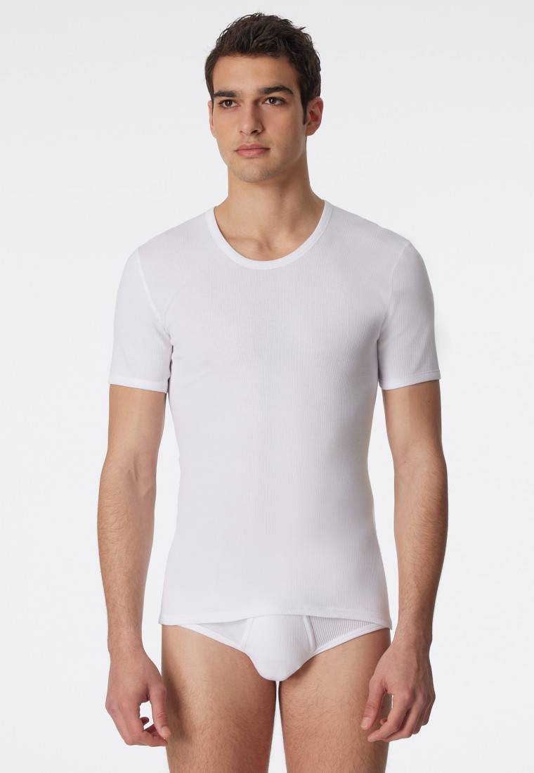 Schiesser Shirt kurzarm Doppelripp weiß - Essentials Black Friday