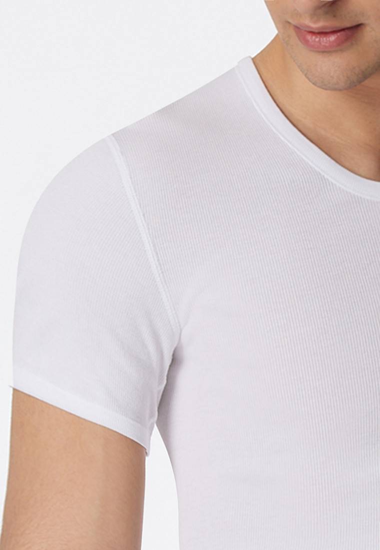 Schiesser Shirt kurzarm Doppelripp weiß - Essentials Black Friday