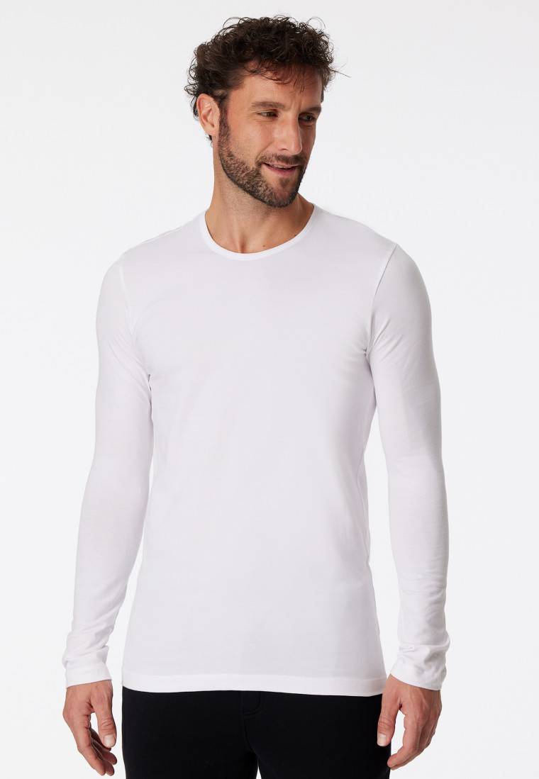 Schiesser Shirt langarm Organic Cotton Rundhals weiß - 95/5 Neueste Mode