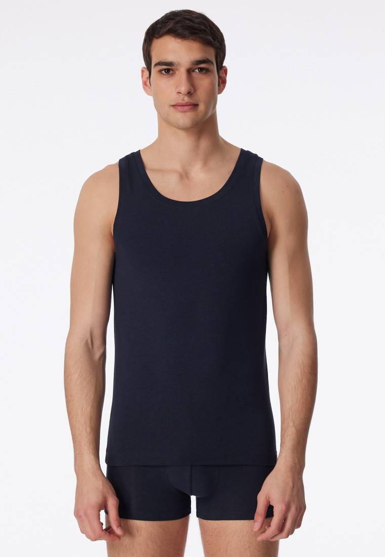 Schiesser Shirt ärmellos blauschwarz - Long Life Soft Blitzangebot