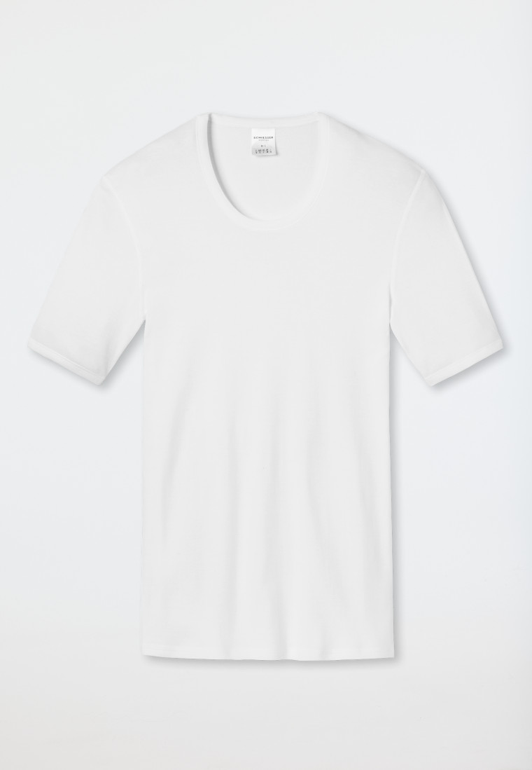 Schiesser Shirt kurzarm weiß - Essentials Feinripp Große Rabatte