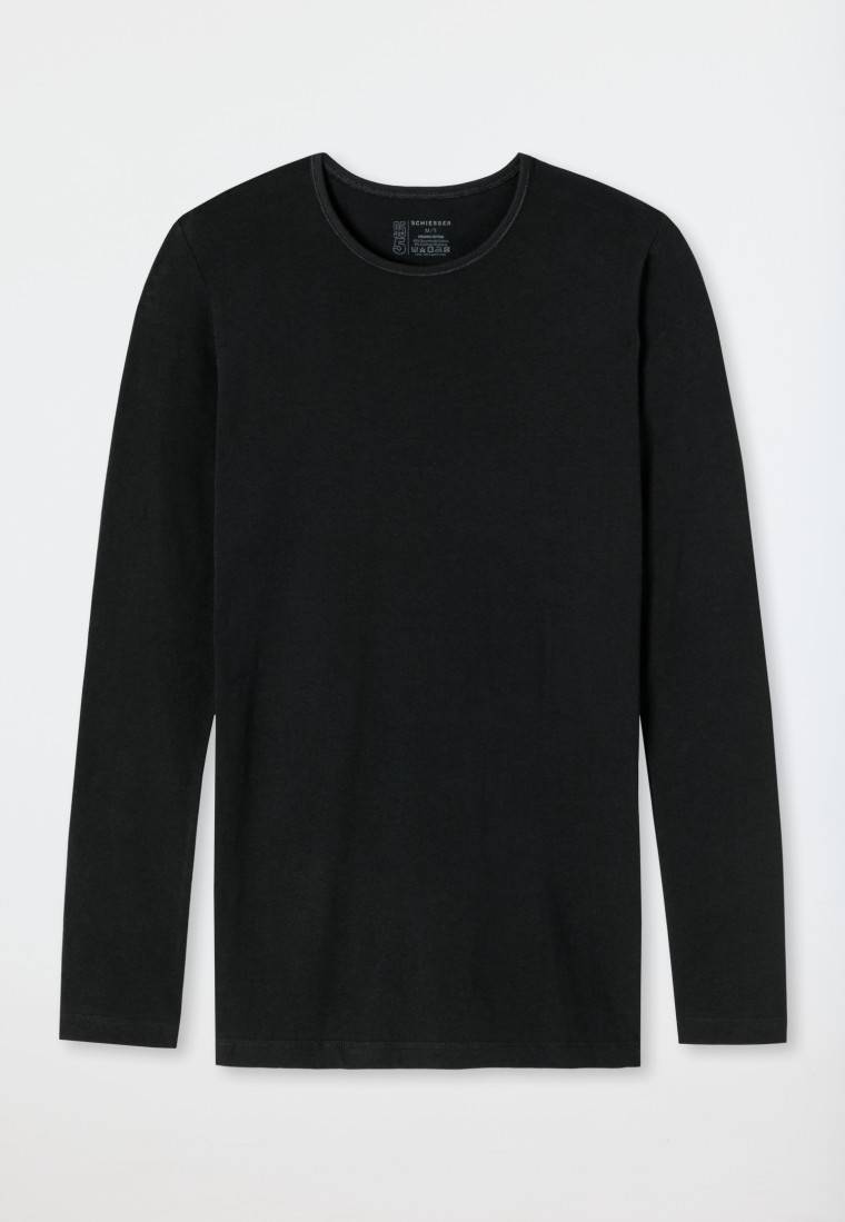 Schiesser Shirt langarm Organic Cotton Rundhals schwarz - 95/5 Saisonale Angebote