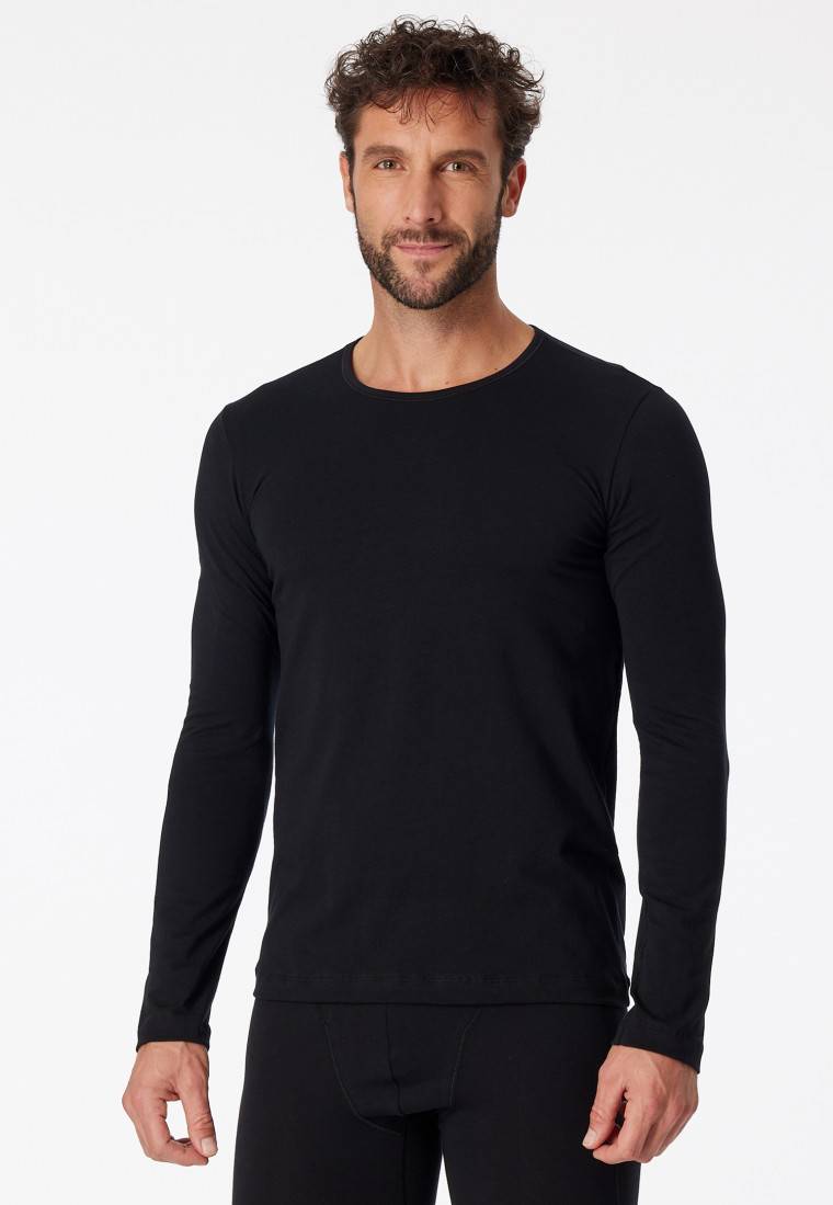 Schiesser Shirt langarm Organic Cotton Rundhals schwarz - 95/5 Saisonale Angebote