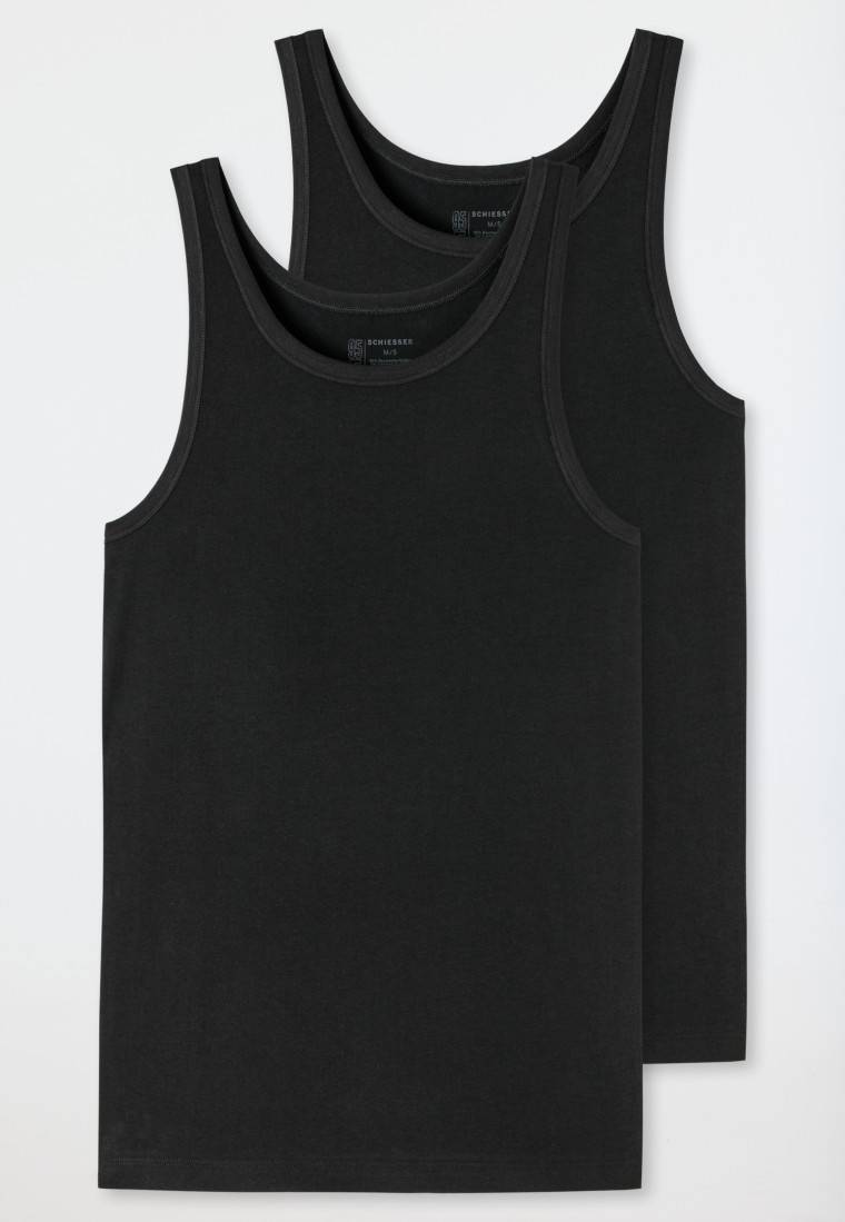 Schiesser Unterhemden 2er-Pack Organic Cotton schwarz – 95/5 VIP-Rabatte