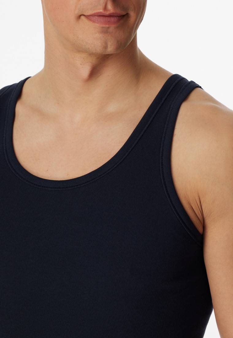 Schiesser Unterhemden 2er-Pack navy - Essentials Feinripp Super Sparpreis