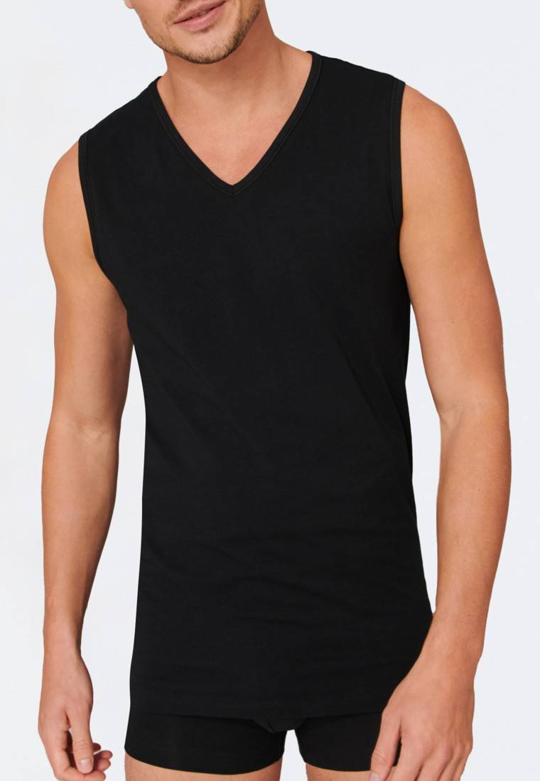 Schiesser Tank Tops 2er-Pack Organic Cotton V-Ausschnitt schwarz- 95/5 Kostenlose Rückgabe