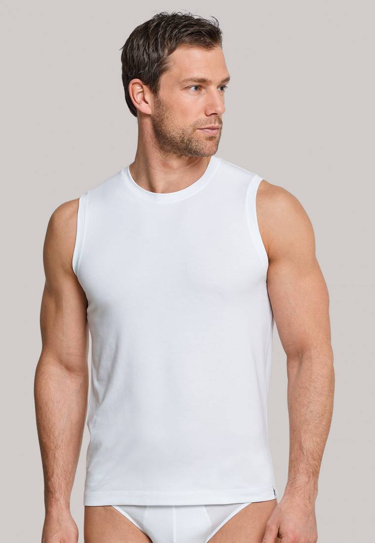 Schiesser Tank Top modische Schnittform weiß - Long Life Soft Bis zu 50% Rabatt