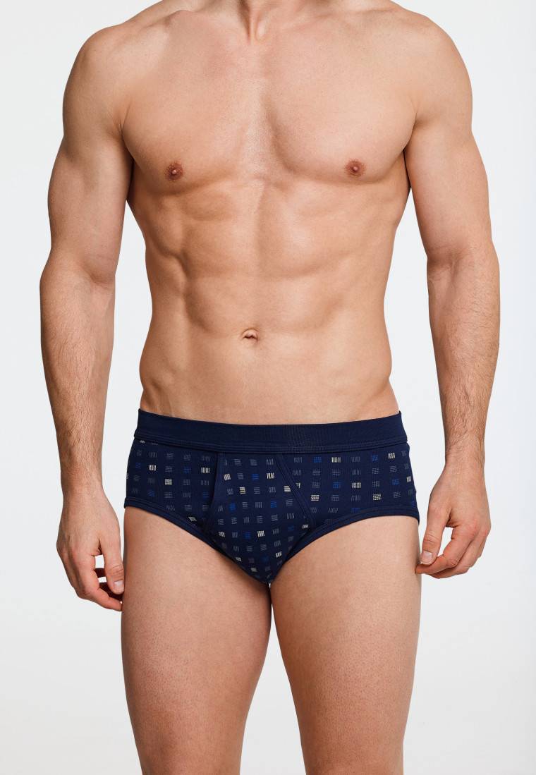 Schiesser Sportslips mit Eingriff 2er-Pack navy blau kariert - Essentials Discount Store für neue Produkte