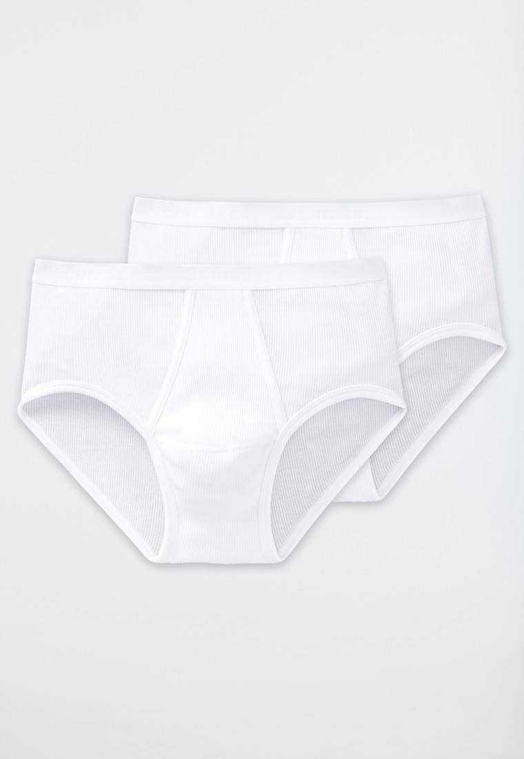 Schiesser Sportslips 2er-Pack mit Eingriff Doppelripp weiß - Original Classics Nur noch ein Tag übrig