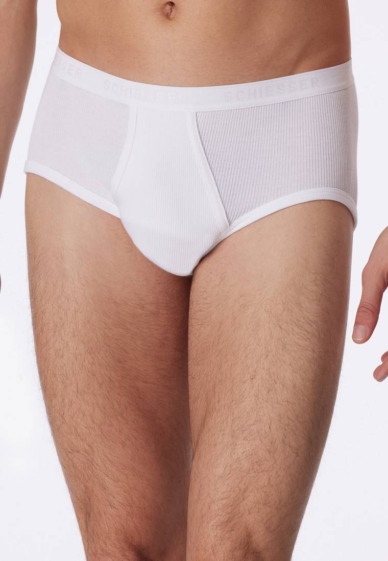 Schiesser Sportslips 2er-Pack mit Eingriff Doppelripp weiß - Original Classics Nur noch ein Tag übrig
