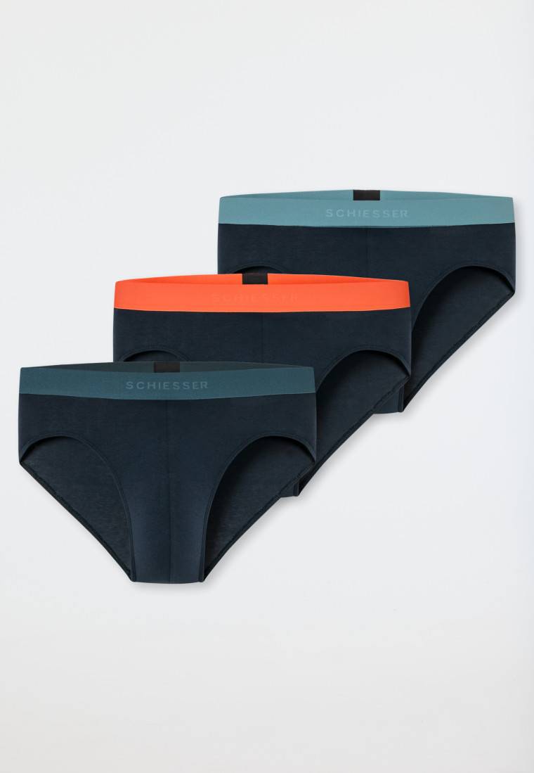 Schiesser Rio-Slips 3er-Pack Organic Cotton Webgummibund mehrfarbig - 95/5 Riesige Rabatte