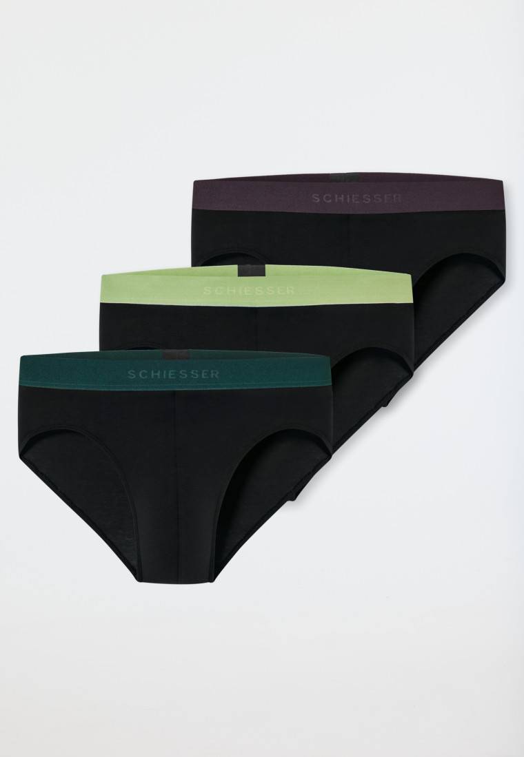 Schiesser Rio-Slips 3er-Pack Organic Cotton Webgummibund mehrfarbig - 95/5 50% Rabatt mit kostenlosem Versand