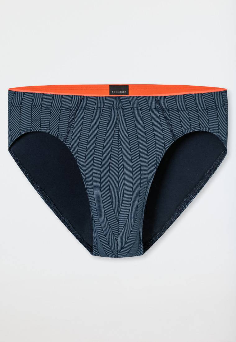 Schiesser Supermini Organic Cotton gestreift blaugrau - 95/5 Fabrikladen