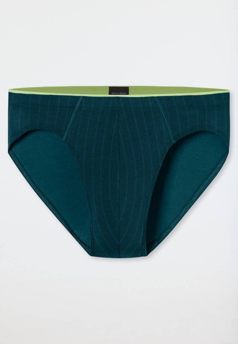 Schiesser Supermini Organic Cotton gestreift petrol - 95/5 Speichern exportieren