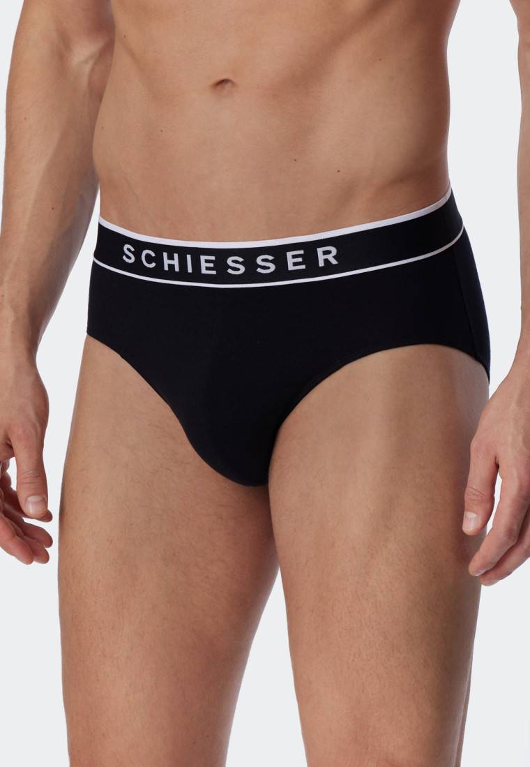 Schiesser Rio-Slips 3er-Pack Organic Cotton Webgummibund schwarz - 95/5 im Angebot