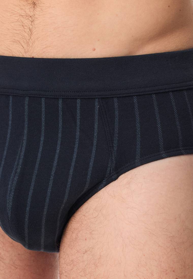 Schiesser Minislip Feininterlock Streifen nachtblau - Fine Interlock Limitierter Zeitrabatt