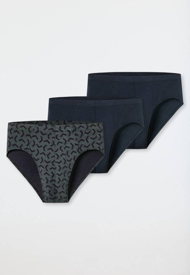 Schiesser Supermini 3er-Pack Organic Cotton dunkelblau gemustert - 95/5 Günstig kaufen