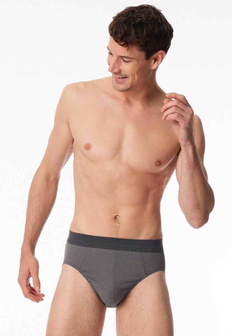 Schiesser Minislip Organic Cotton gemustert anthrazit - Comfort Fit Großer Ausverkauf