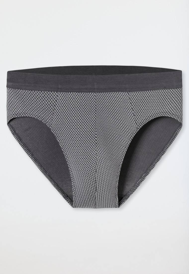 Schiesser Minislip Organic Cotton gemustert anthrazit - Comfort Fit Großer Ausverkauf