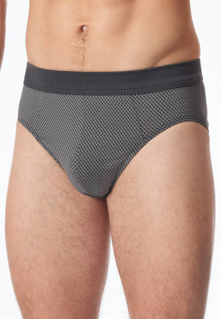 Schiesser Minislip Organic Cotton gemustert anthrazit - Comfort Fit Großer Ausverkauf