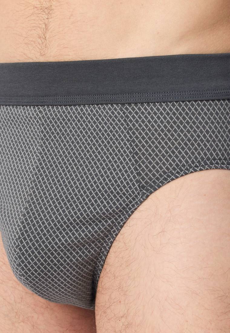 Schiesser Minislip Organic Cotton gemustert anthrazit - Comfort Fit Großer Ausverkauf