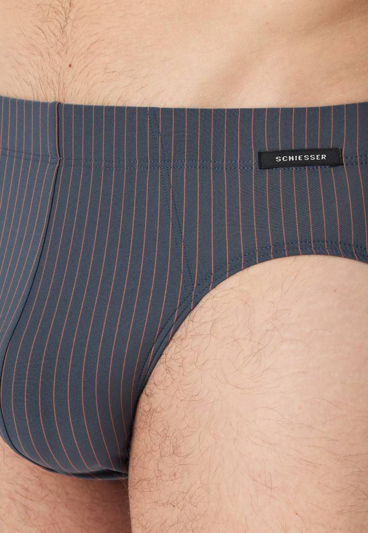 Schiesser Supermini Micro-Qualität Nadelstreifen jeansblau - Pure Micro Exklusivangebot