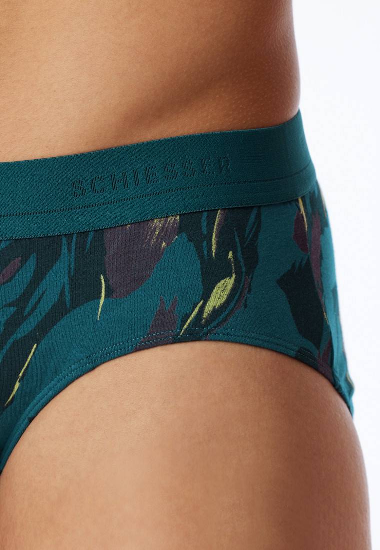 Schiesser Rio-Slip petrol gemustert - 95/5 Weihnachtsangebot