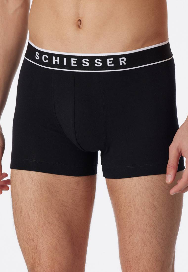 Schiesser Shorts 3er-Pack Organic Cotton Webgummibund schwarz - 95/5 Jubiläumsangebot