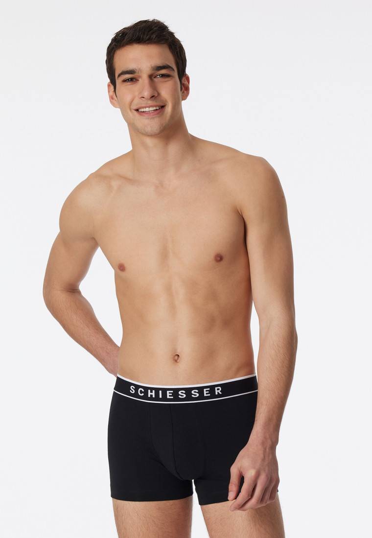 Schiesser Shorts 3er-Pack Organic Cotton Webgummibund schwarz - 95/5 Jubiläumsangebot