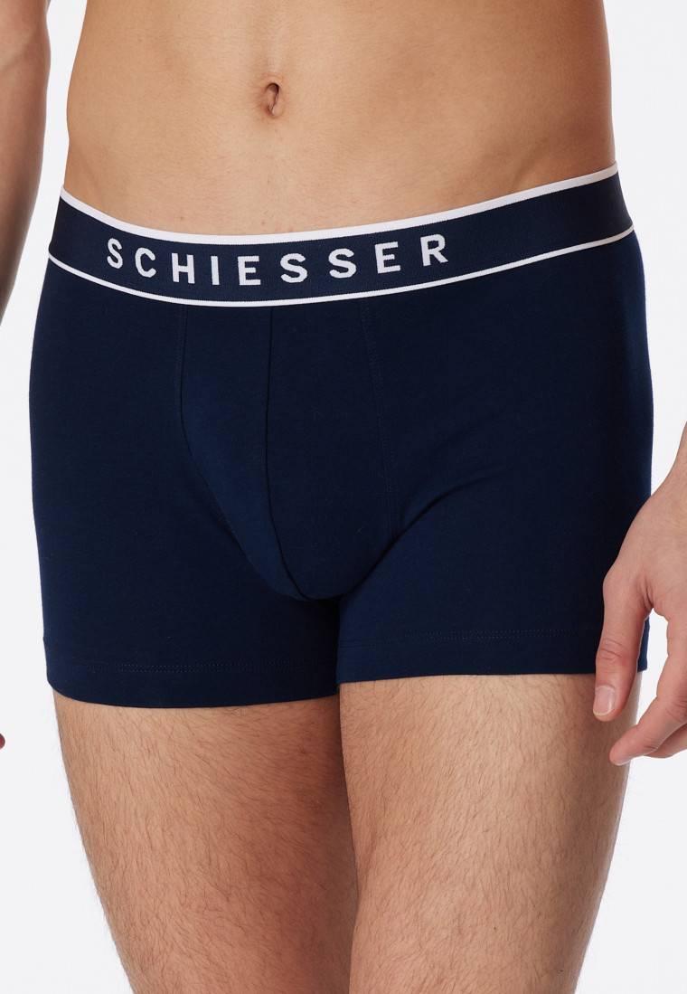 Schiesser Shorts 3er-Pack Organic Cotton Webgummibund dunkelblau - 95/5 Lagerräumung