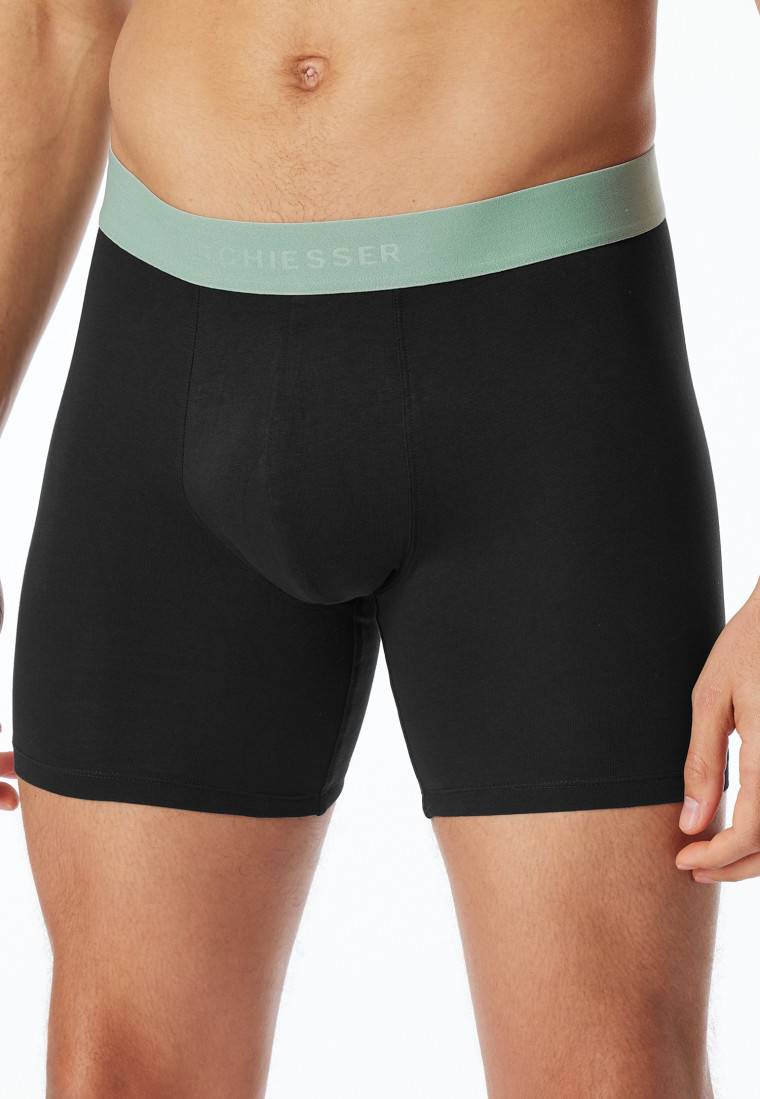 Schiesser Long-Shorts 2er-Pack Organic Cotton Webgummibund mehrfarbig - 95/5 Exklusive Angebote