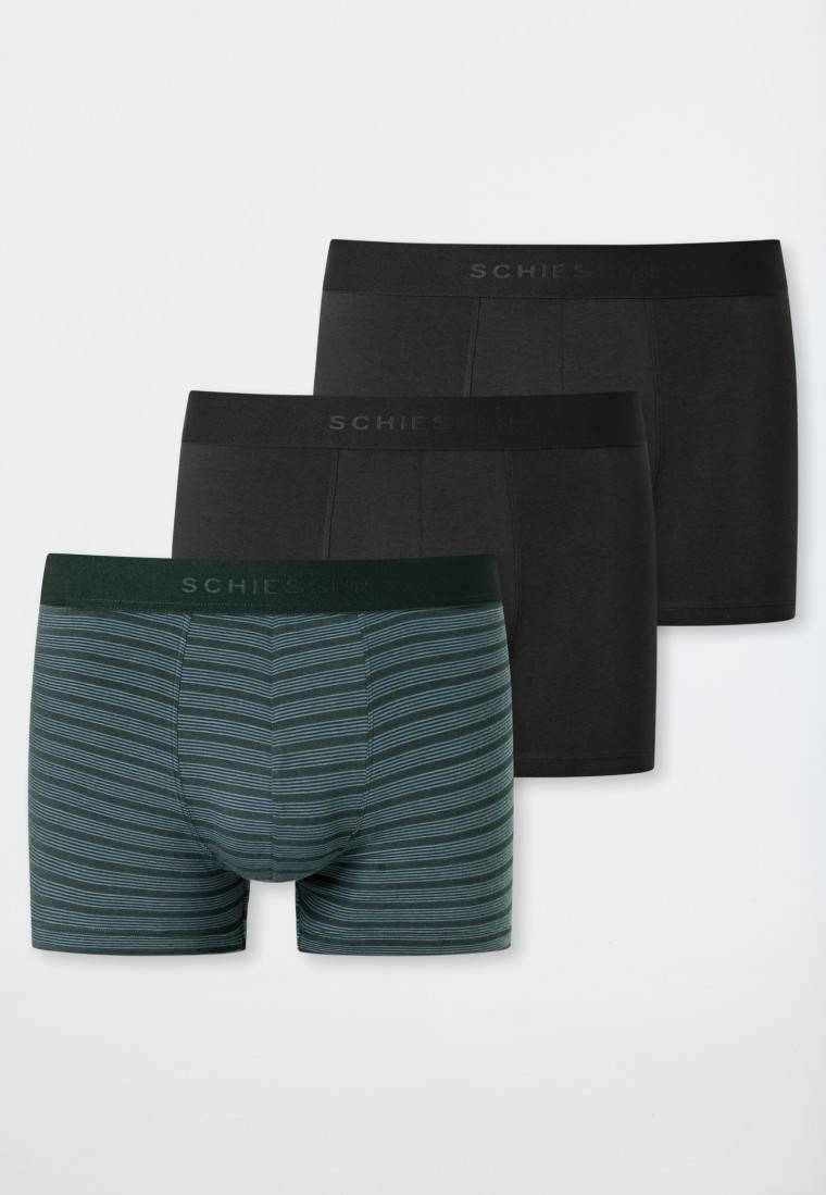 Schiesser Shorts 3er-Pack Organic Cotton Webgummibund uni/gestreift mehrfarbig - 95/5 Blitzangebot