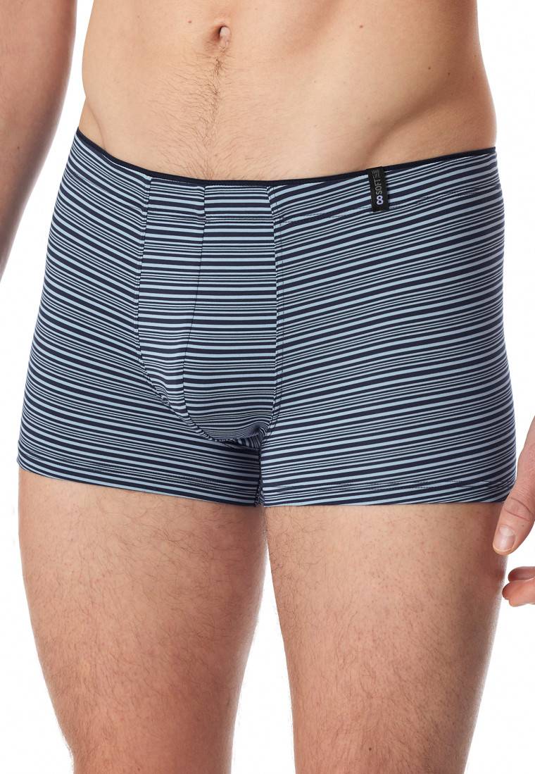 Schiesser Shorts Supermini Modal Streifen blaugrau - Long Life Soft Sonderangebote