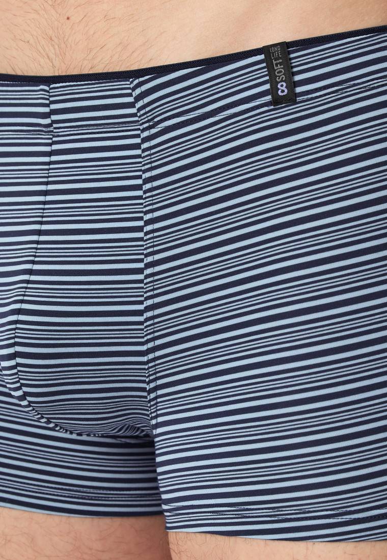 Schiesser Shorts Supermini Modal Streifen blaugrau - Long Life Soft Sonderangebote